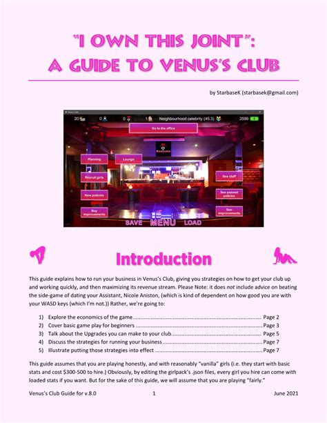 A Guide to Venus’s Club .